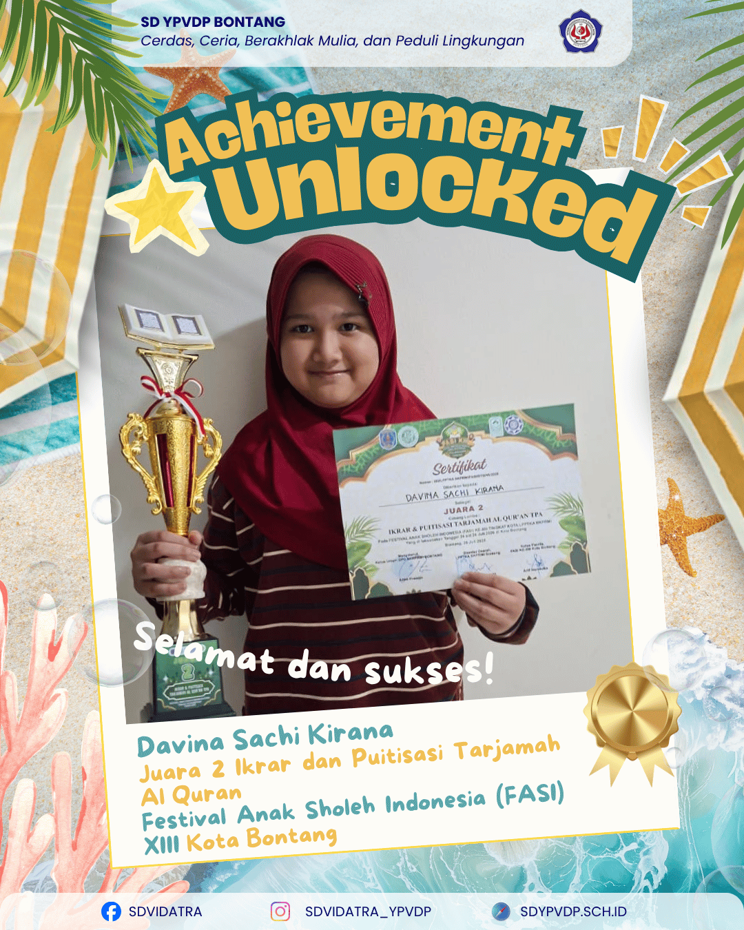 Davina Sachi Kirana Raih Juara 2 pada FASI XIII Kota Bontang