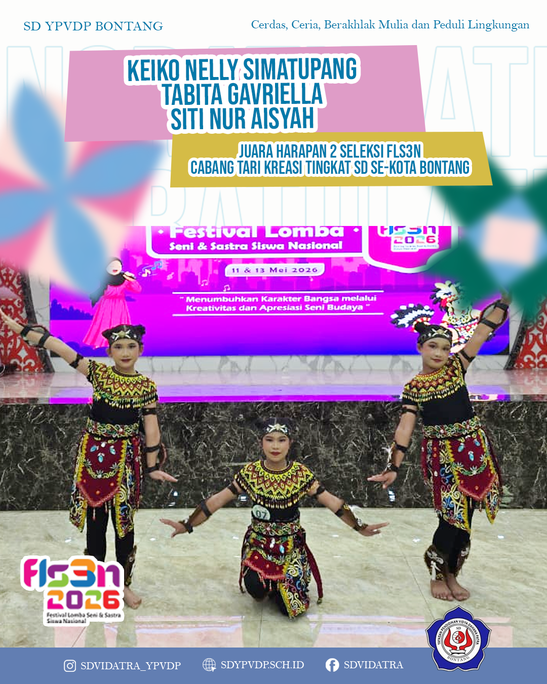 SD YPVDP Raih Juara Harapan 2 Cabang Tari Kreasi pada Seleksi FLS3N 2026