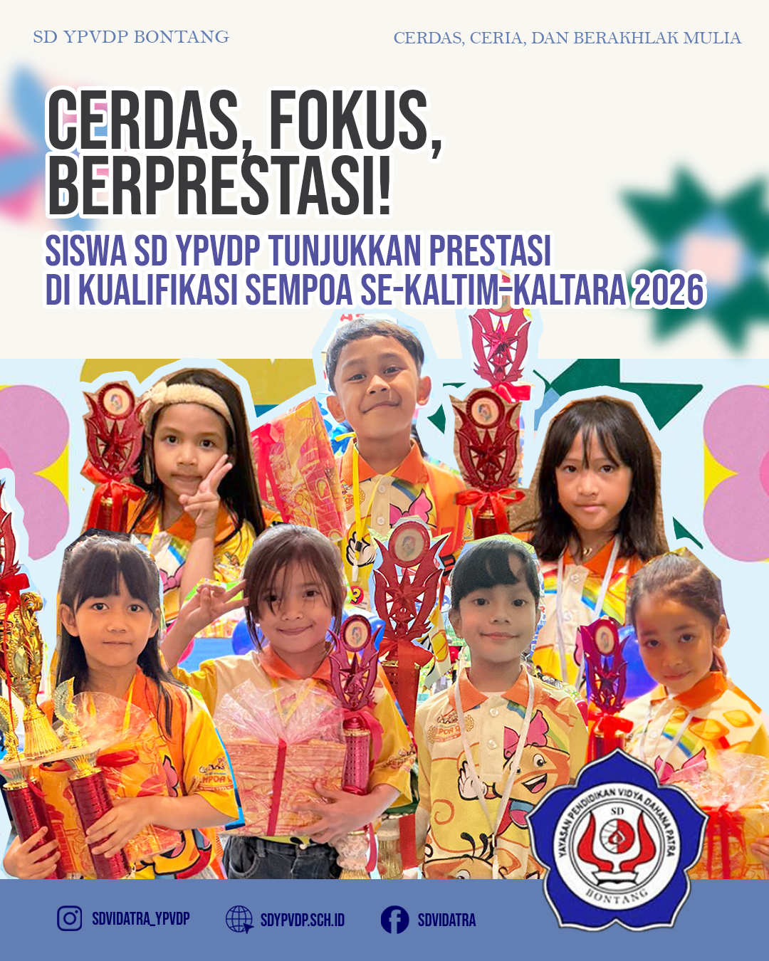 Tujuh Siswa SD YPVDP Raih Prestasi Membanggakan di Ajang Kualifikasi Sempoa Tingkat Regional